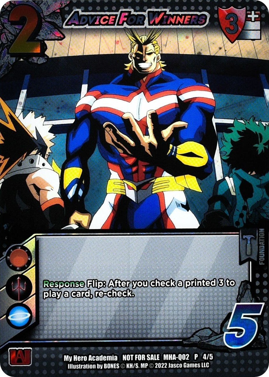 Advice for Winners (Quirk Pack 2) (245) [MHAP] - UniVersus Single