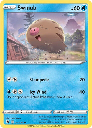 Image for Swinub (031/189) (SWSH10: Astral Radiance) - Pokemon