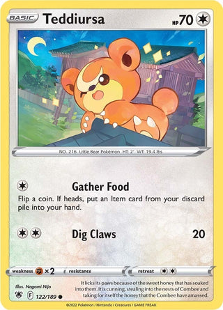 Image for Teddiursa (122/189) (SWSH10: Astral Radiance) - Pokemon