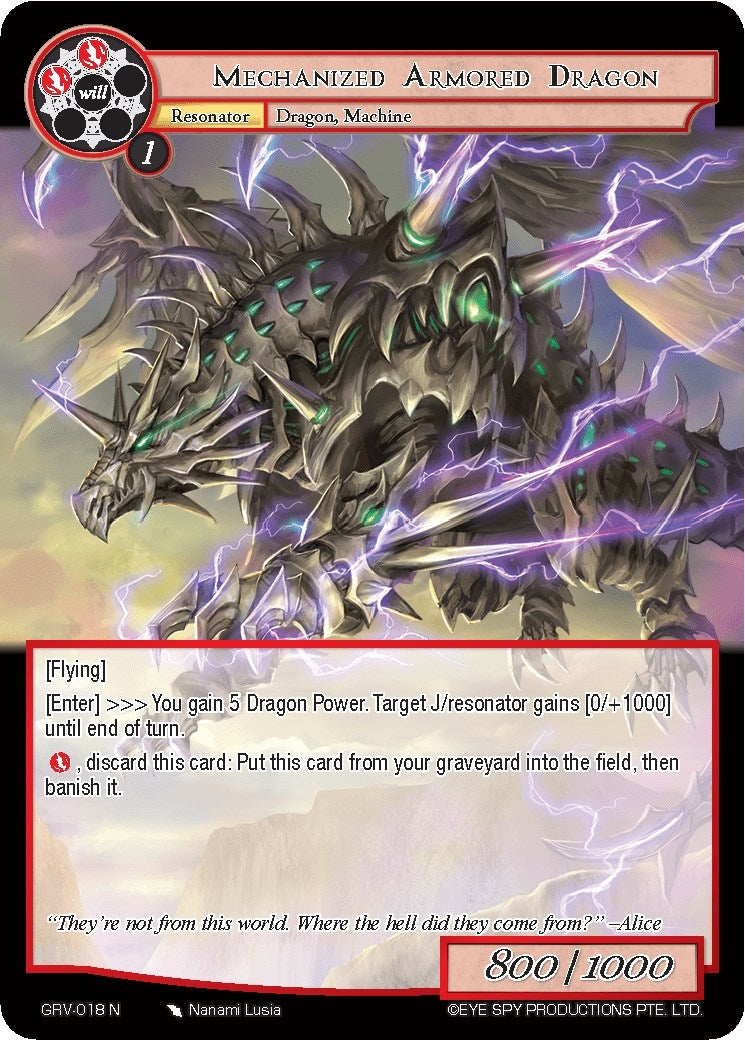 Mechanized Armored Dragon (18) [GRV] - Force of Will Single