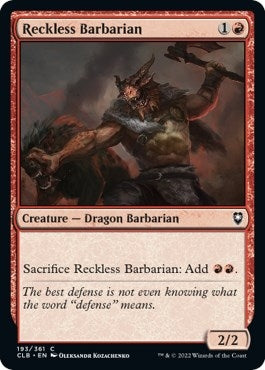 Reckless Barbarian (193) [CLB] - MTG Single