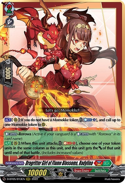 Dragritter Girl of Flame Blossoms Radylina (5013) [V-BT05] - Cardfight Vanguard Single