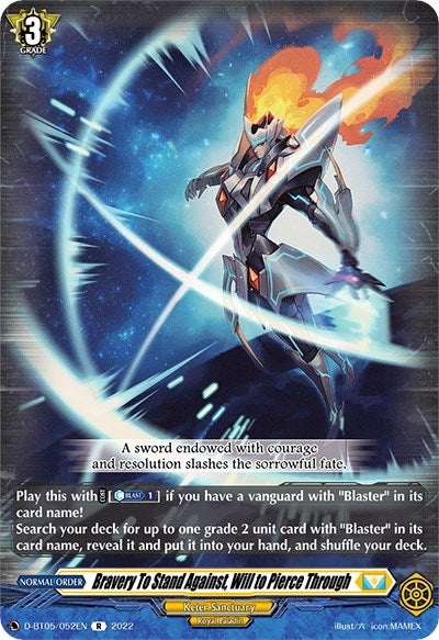 Bravery To Stand Against Will to Pierce Through (5052) [V-BT05] - Cardfight Vanguard Single