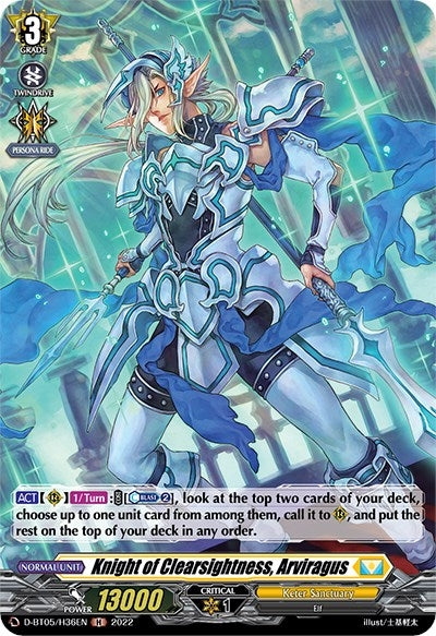 Knight of Clearsightness Arviragus (Holo) (536) [V-BT05] - Cardfight Vanguard Single