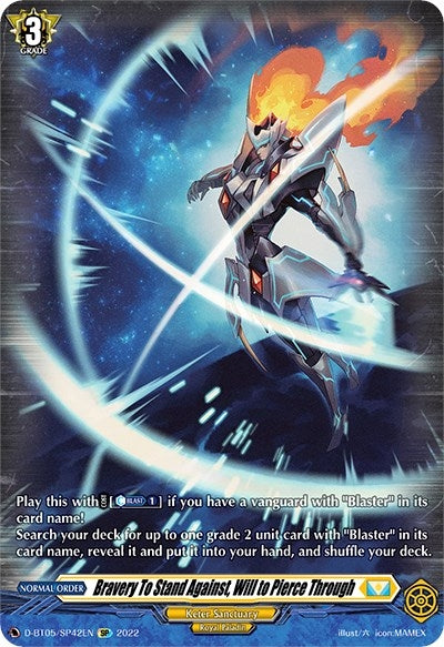 Bravery To Stand Against Will to Pierce Through (SP) (542) [V-BT05] - Cardfight Vanguard Single