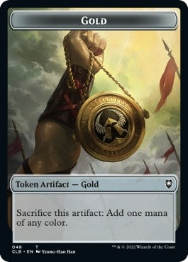 Gold // Dragon Double-sided Token (0) [CLB] - MTG Single