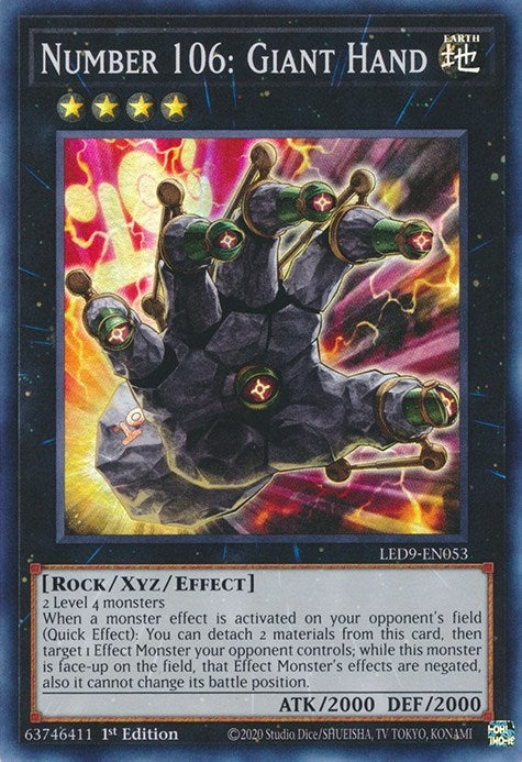 Number 106: Giant Hand (9053) (LED9) - YuGiOh Single