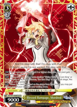 Blessed Rampage Mordred (RTR) (87008) [FGO/S87] - Weiss Schwarz Single