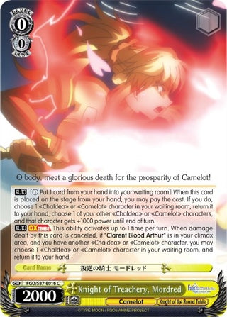 Knight of Treachery Mordred (87016) [FGO/S87] - Weiss Schwarz Single