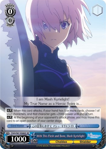 With This Flesh and Bone Mash Kyrielight (SR) (87080) [FGO/S87] - Weiss Schwarz Single