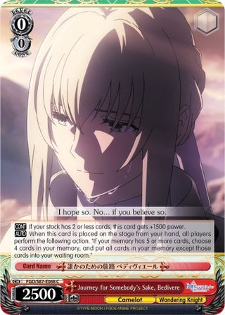 Journey for Somebody’s Sake Bedivere (87068) [FGO/S87] - Weiss Schwarz Single
