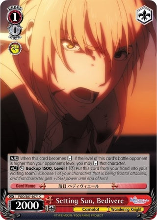 Setting Sun Bedivere (87071) [FGO/S87] - Weiss Schwarz Single