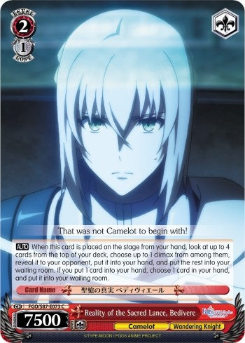 Reality of the Sacred Lance Bedivere (87073) [FGO/S87] - Weiss Schwarz Single