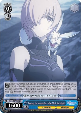 Journey for Somebody’s Sake Mash Kyrielight (87092) [FGO/S87] - Weiss Schwarz Single