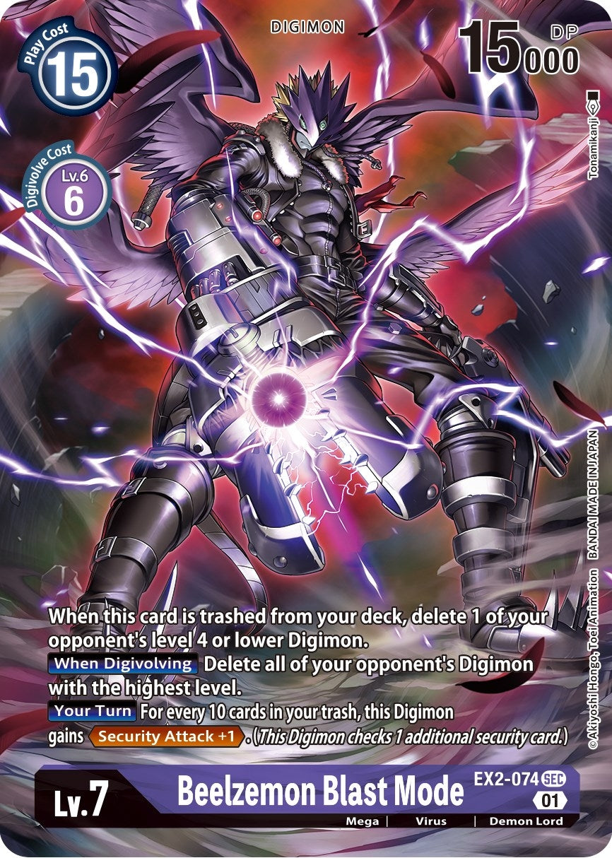 Beelzemon Blast Mode (Alternate Art) (2074) [EX02] - Digimon Card Game Single