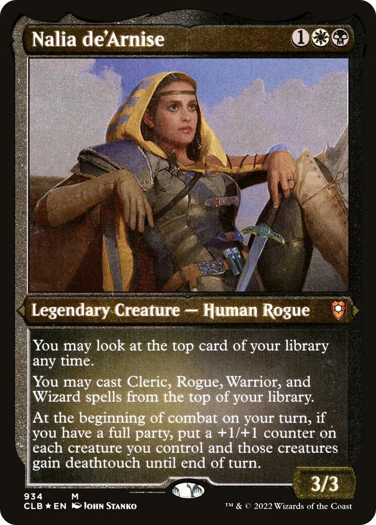 Nalia de’Arnise (Display Commander) - Thick Stock (934) [CLB] - MTG Single