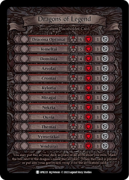 Dragons of Legend Invocation Placeholder Card (0) [UPR] - Flesh and Blood TCG Single