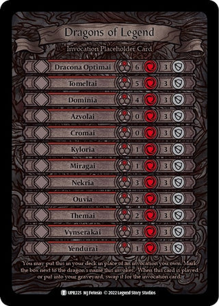 Dragons of Legend Invocation Placeholder Card (0) [UPR] - Flesh and Blood TCG Single