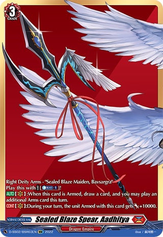 Sealed Blaze Spear Aadhitya (BSR) (203) [D-SS02] - Cardfight Vanguard Single