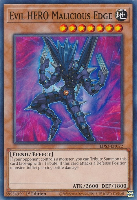 Evil HERO Malicious Edge (3022) (LDS3) - YuGiOh Single