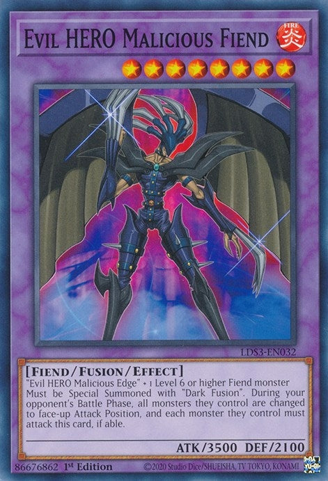 Evil HERO Malicious Fiend (3032) (LDS3) - YuGiOh Single