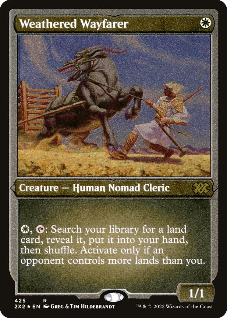 Weathered Wayfarer (Foil Etched) (425) [2X2] - MTG Single