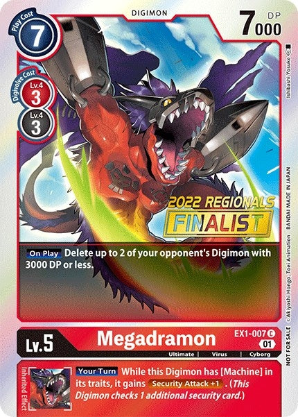 Megadramon (2022 Championship Online Regional) [Online Finalist] (1007) [EX01] - Digimon Card Game Single