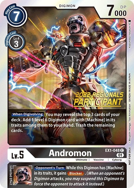 Andromon (2022 Championship Online Regional) [Online Participant] (1048) [EX01] - Digimon Card Game Single