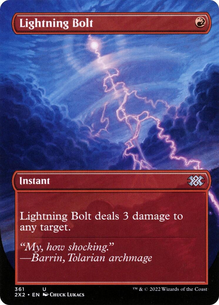 Lightning Bolt (Borderless) (361) [2X2] - MTG Single