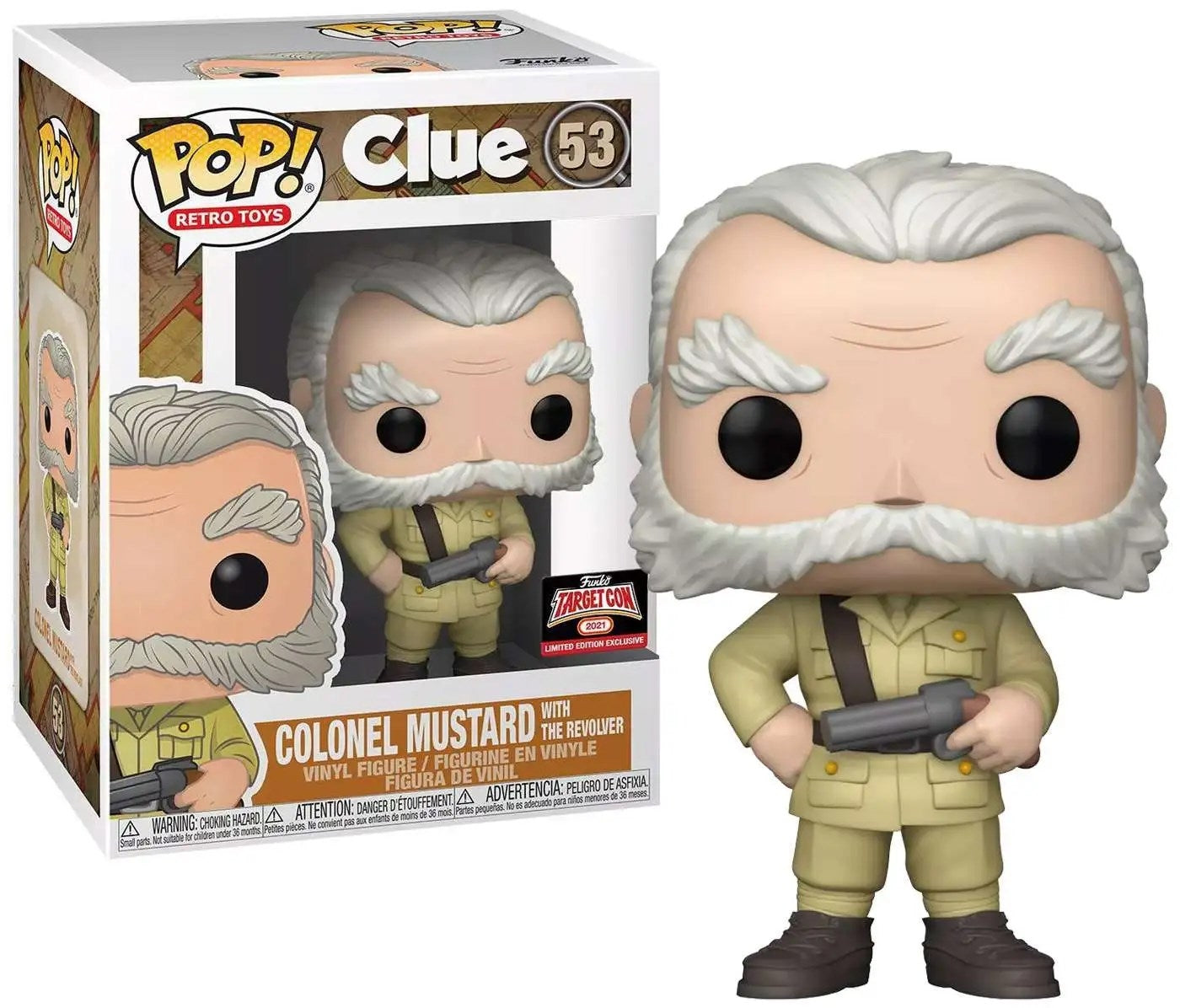 Clue - Colonel Mustard with Revolver (Target Con Exclusive) (53) [POP!] - Funko Sealed