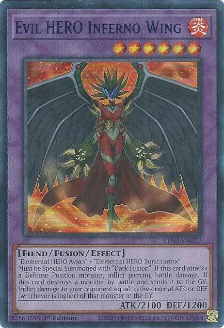 Evil HERO Inferno Wing (Blue) (3027) (LDS3) - YuGiOh Single