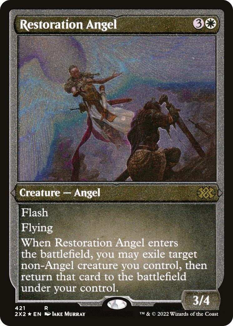 Restoration Angel (Foil Etched) (421) [2X2] - MTG Single