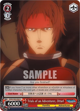 Trials of an Adventurer Ottarl (88065) [DDM/S88] - Weiss Schwarz Single