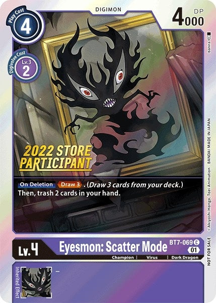 Eyesmon: Scatter Mode (2022 Store Participant) (7069) [BT07] - Digimon Card Game Single