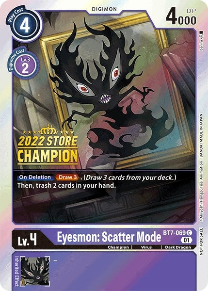 Eyesmon: Scatter Mode (2022 Store Champion) (7069) [BT07] - Digimon Card Game Single