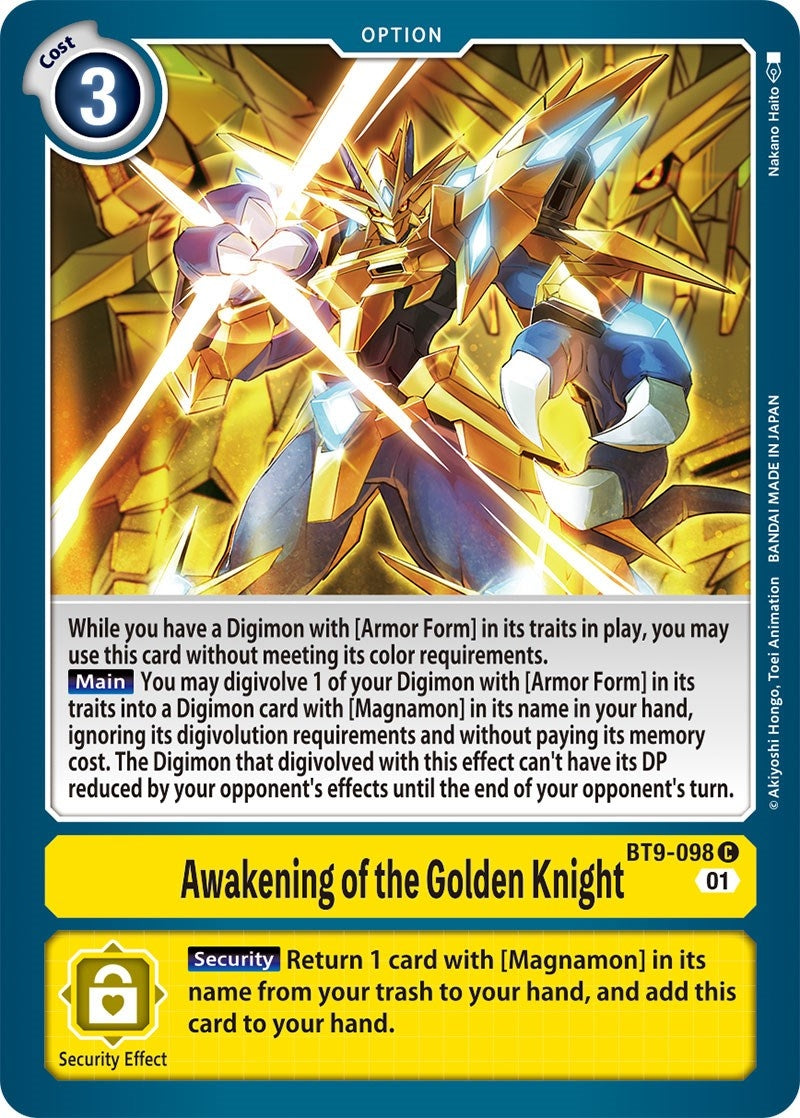 Awakening of the Golden Knight (9098) [BT09] - Digimon Card Game Single