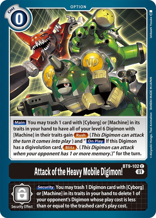 Attack of the Heavy Mobile Digimon! (9102) [BT09] - Digimon Card Game Single