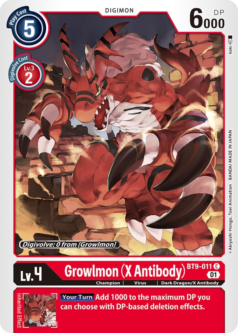Growlmon (X Antibody) (9011) [BT09] - Digimon Card Game Single
