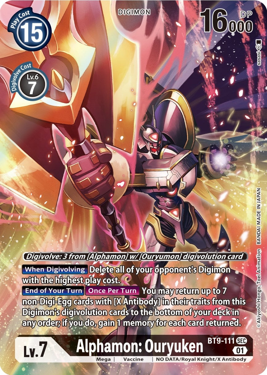 Alphamon: Ouryuken (Alternate Art) (9111) [BT09] - Digimon Card Game Single
