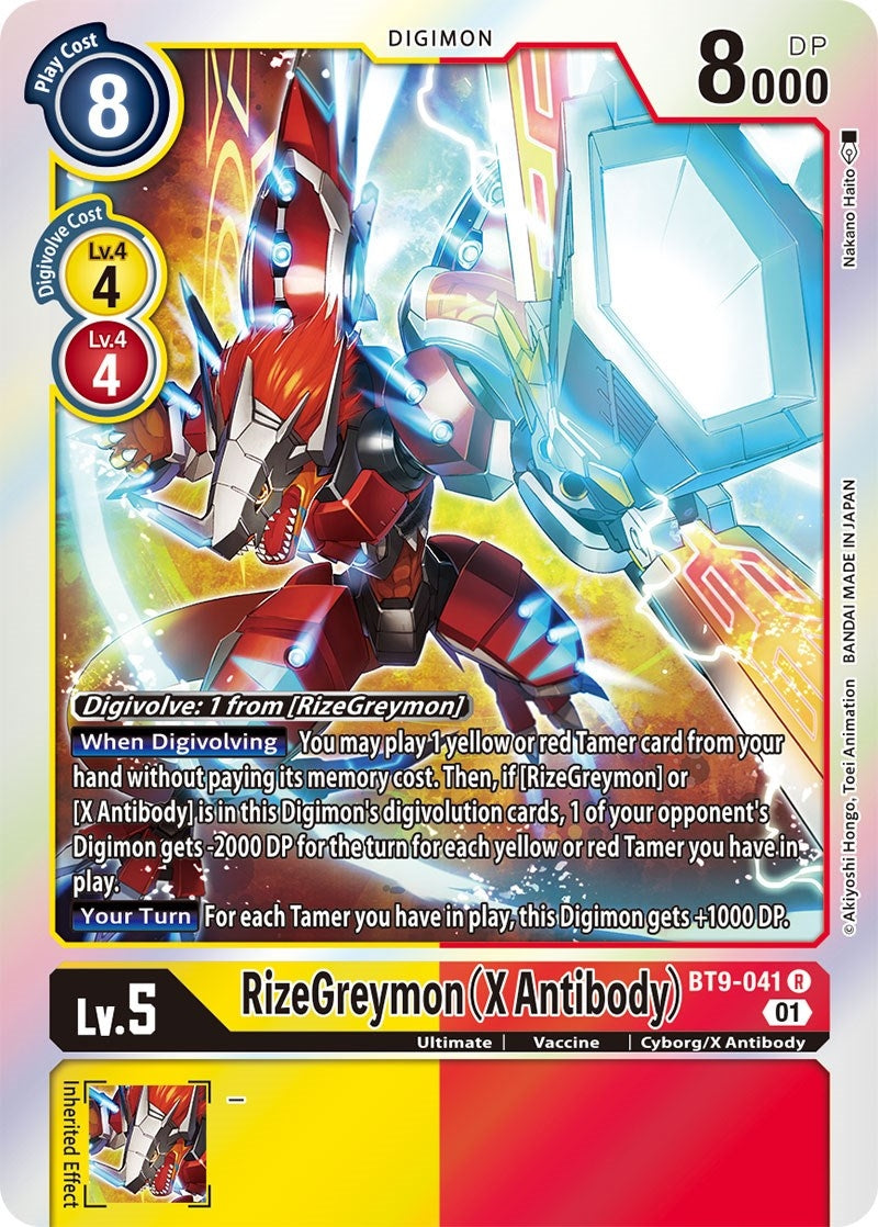 RizeGreymon (X Antibody) (9041) [BT09] - Digimon Card Game Single