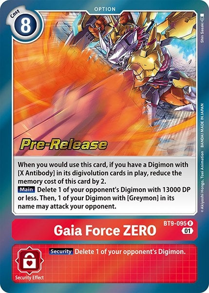 Gaia Force ZERO (9095) [BT09_PR] - Digimon Card Game Single