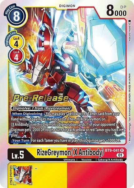 RizeGreymon (X Antibody) (9041) [BT09_PR] - Digimon Card Game Single