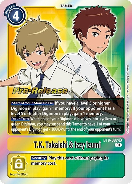 T.K. Takaishi & Izzy Izumi (9087) [BT09_PR] - Digimon Card Game Single
