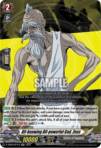 All-knowing All-powerful God Zeus (2021) [D-TB02] - Cardfight Vanguard Single