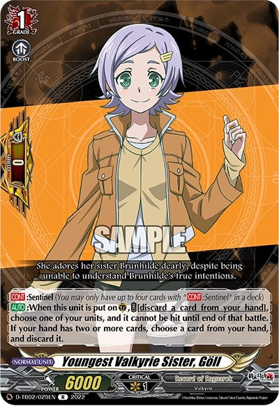 Youngest Valkyrie Sister Goll (2029) [D-TB02] - Cardfight Vanguard Single