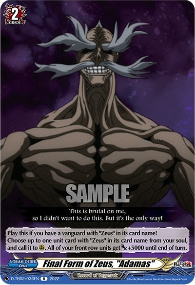 Final Form of Zeus ’Adamas’ (2036) [D-TB02] - Cardfight Vanguard Single