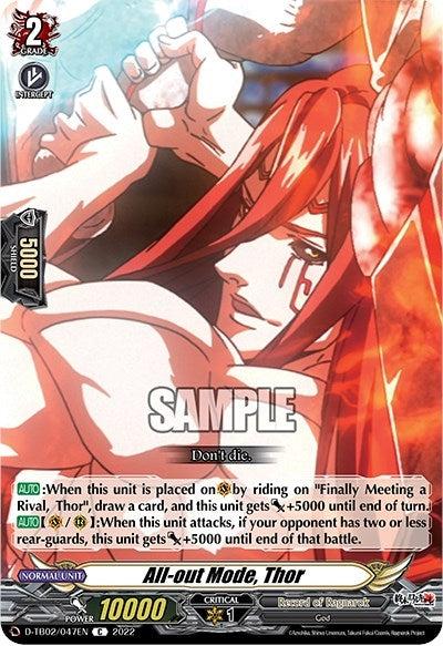All-out Mode Thor (2047) [D-TB02] - Cardfight Vanguard Single