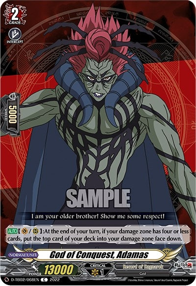 God of Conquest Adamas (2068) [D-TB02] - Cardfight Vanguard Single