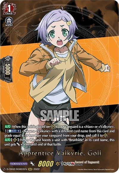 Apprentice Valkyrie Goll (RGR) (203) [D-TB02] - Cardfight Vanguard Single