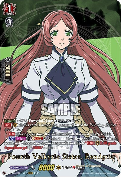 Fourth Valkyrie Sister Randgriz (RGR) (217) [D-TB02] - Cardfight Vanguard Single